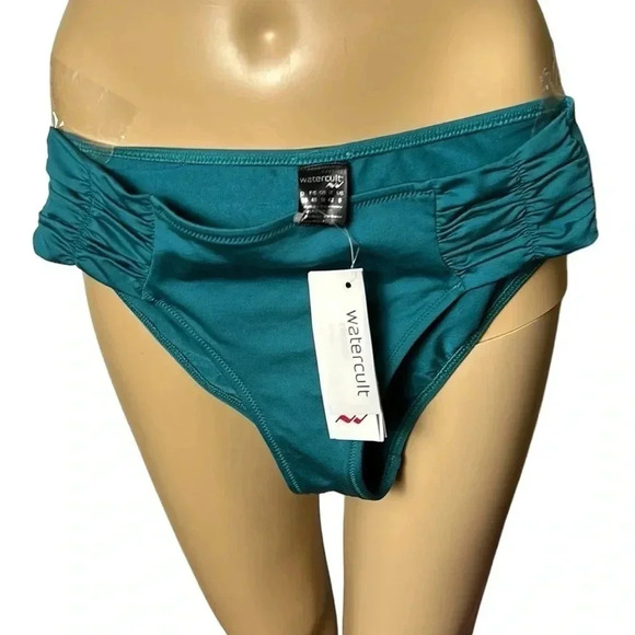 Watercult  NWT Swim bottom, size 8 ,Turquoise bathing bottom,shirring,resortwear - Picture 5 of 8
